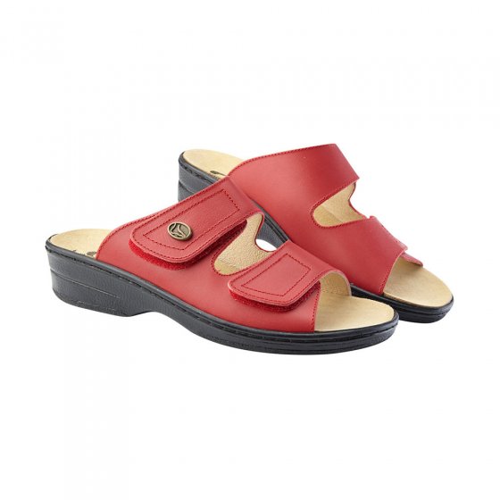 Pantolette Leder Uni,rot,42
