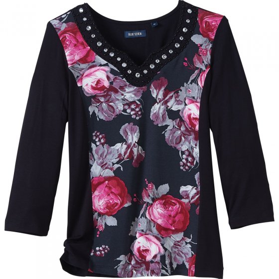 T-Shirt,3/4Arm,Rose,anthra.,48 