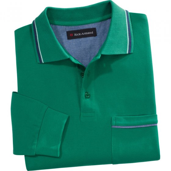 Piqué-poloshirt,Marine + groen 