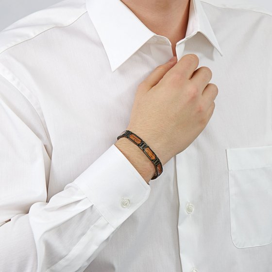 Titanium-armband met rozenhout