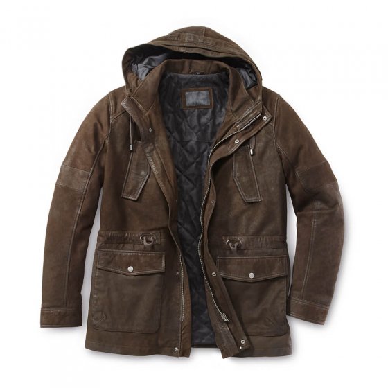 Leren parka 58 | Bruin