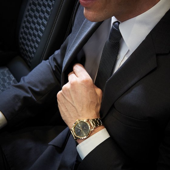 UW CADEAU ELEGANT HERENHORLOGE ‘GOLD‘