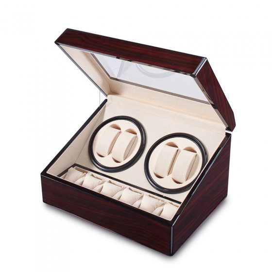 Houten watchwinder voor 4 horloges
