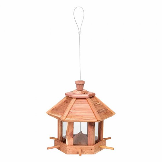 Cederhouten vogelvoederhuisje