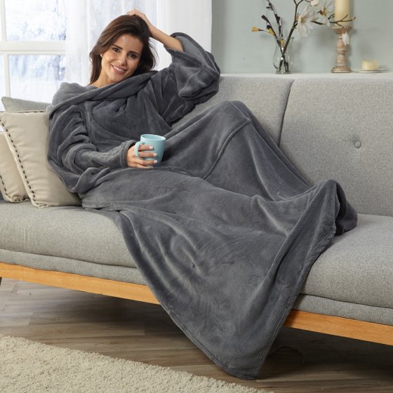 Warme deken met mouwen 