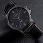 Herenhorloge met zwarte leren band - 2
