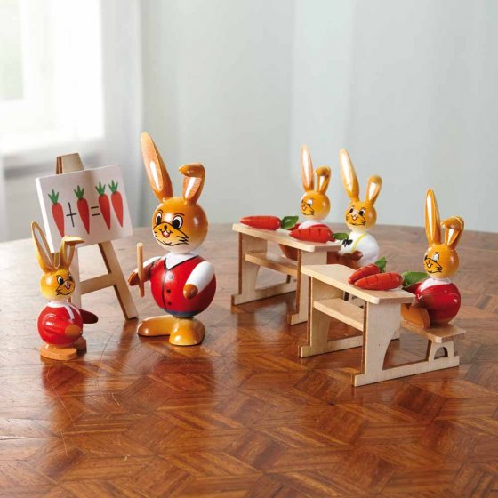 Houten konijnenschool 