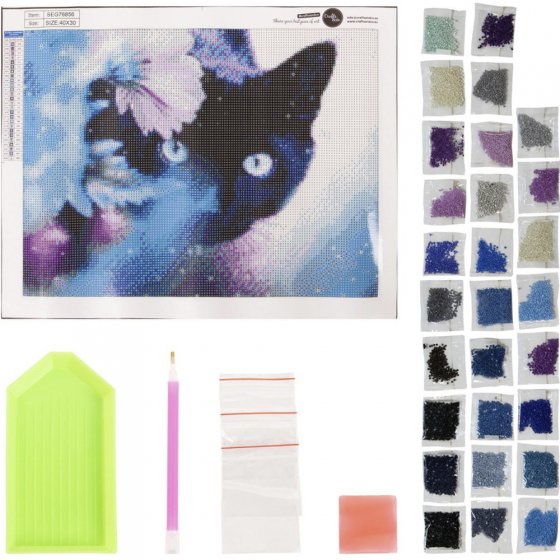 Diamantschilderij, kat