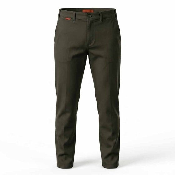 Katoenen broek met elastische tailleband 58 | Donkergroen