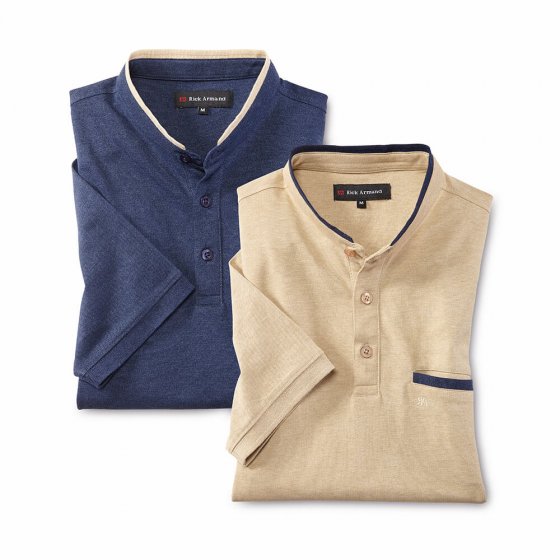 Piquéshirt met mao-kraag