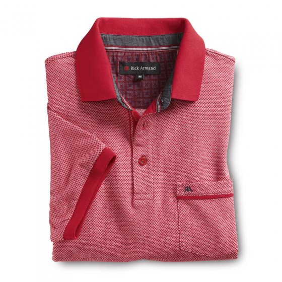 Poloshirt in structuurkwaliteit XXL | Rood#wit