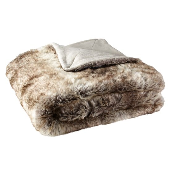 Plaid van imitatiebond "Wolf" Bruin