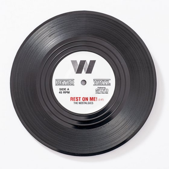 Vinyl-onderzetter in set van 4 'Records' 
