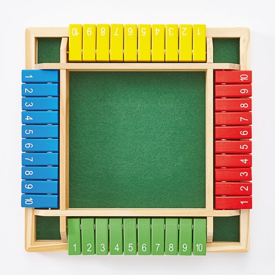 Shut the box voor vier in kleur 
