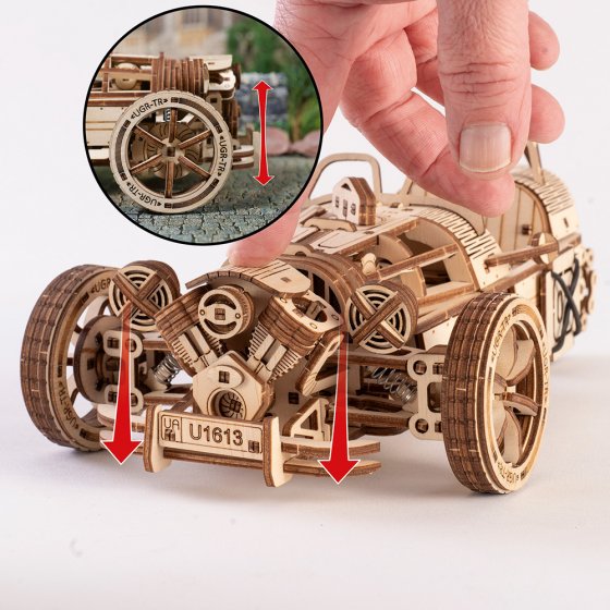 Houten model driewieler 