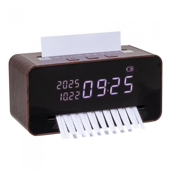 Tafelmodel papiervernietiger met klok