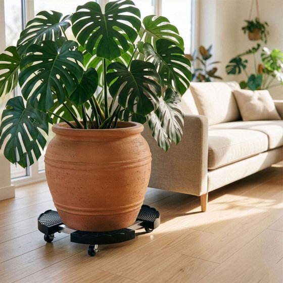 Verstelbare plantenroller met remmen  