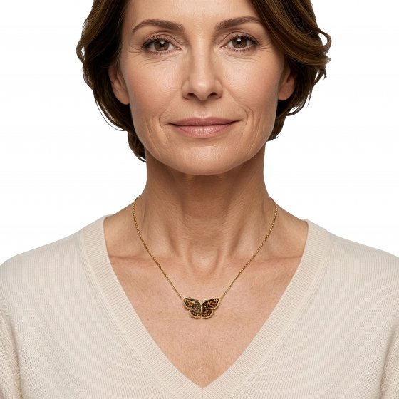 Vlinderhanger van barnsteen 