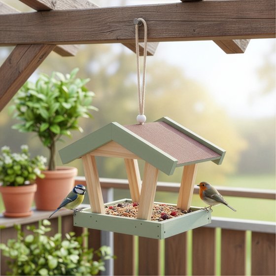 Houten vogelvoederhuisje 