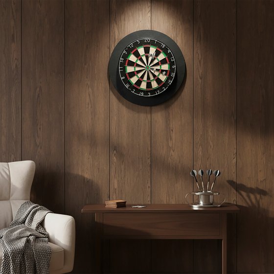 Sisal dartbord met beschermring voor de muur 