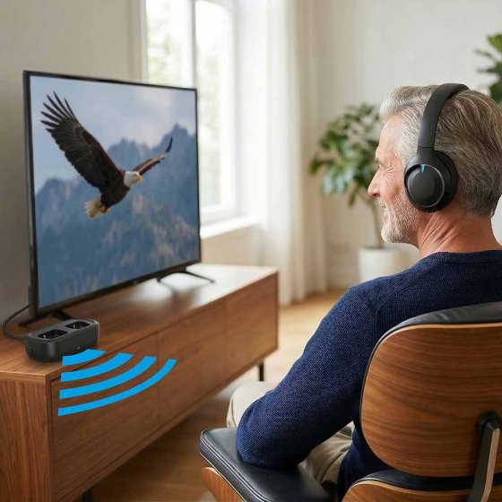 TV-hoofdtelefoon met basisstation 