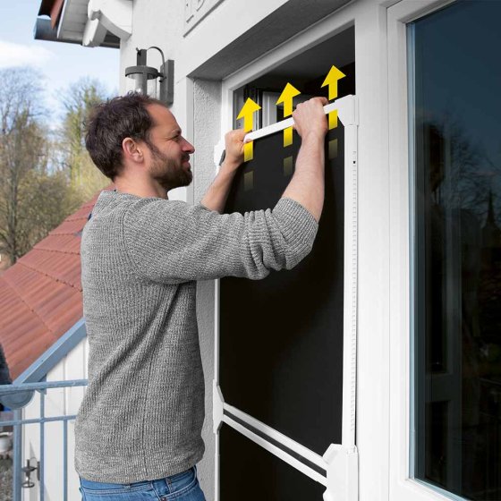 Telescopisch hor voor balkon- en terrasdeuren, wit 