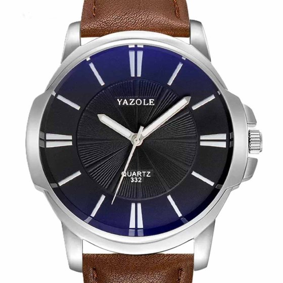 Herenhorloge met leren band Bruin