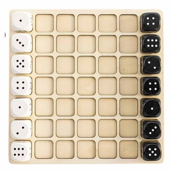 Houten spel "Dobbelstenen-dames" 