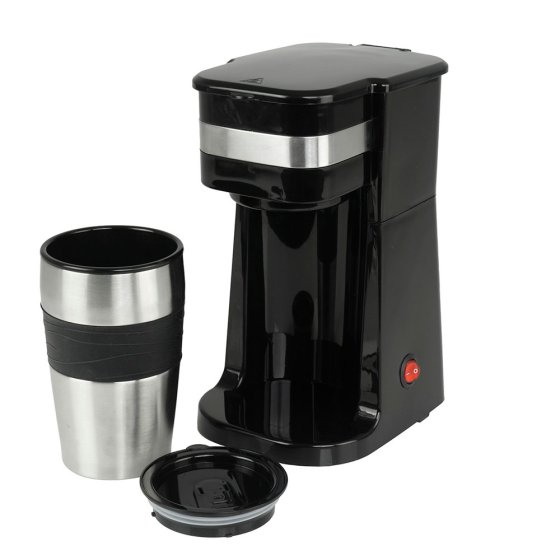 Koffiezetapparaat voor één kopje met reisbeker 