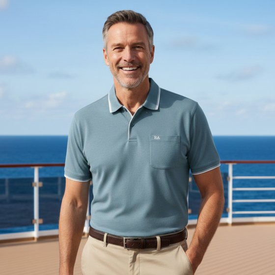 Stretch-poloshirt 3XL (64/66) | Rook blauw