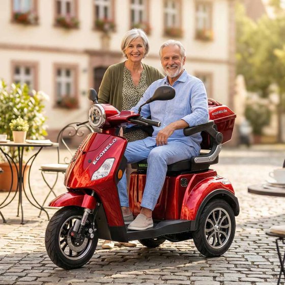 E-Mobil YOGI-IQ, 3 wielen, loodaccu Rood