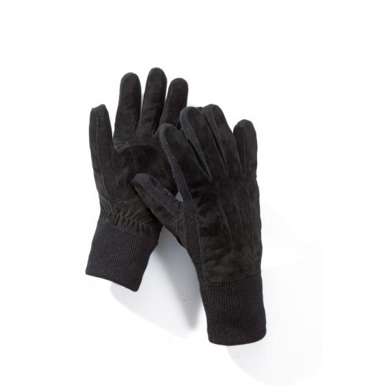 Lederhandschoenen met breiwerk