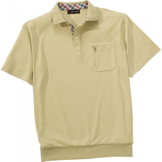 Comfort poloshirt Terra + beige in set 