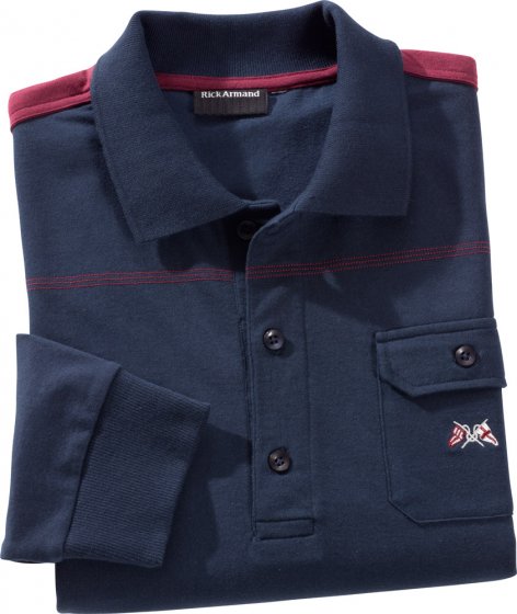 Lange mouwen shirt bordeaux+ marine als set 