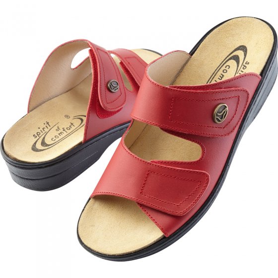 Pantolette Leder Uni,rot,42