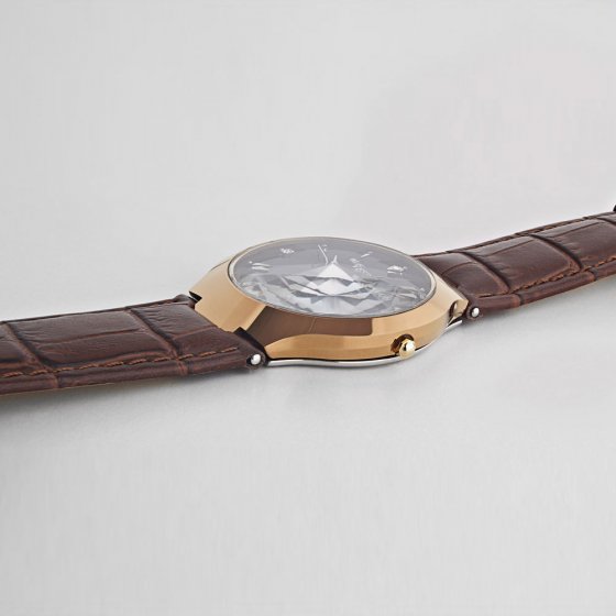 Platte horloge "tungstene" 