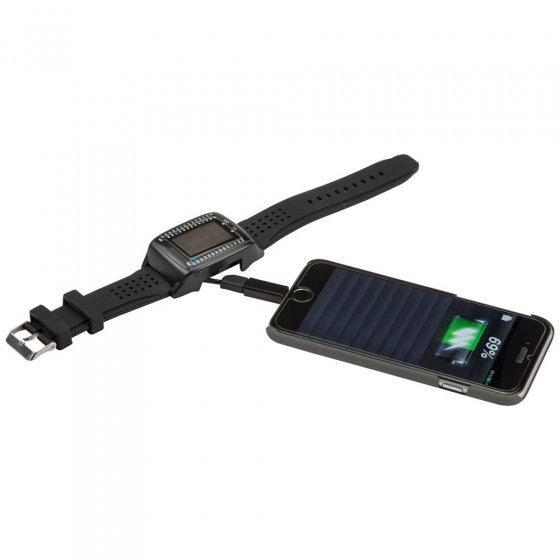 Binair solarhorloge met powerbank 