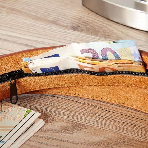 Rustieke leren riem met geheim vakje 