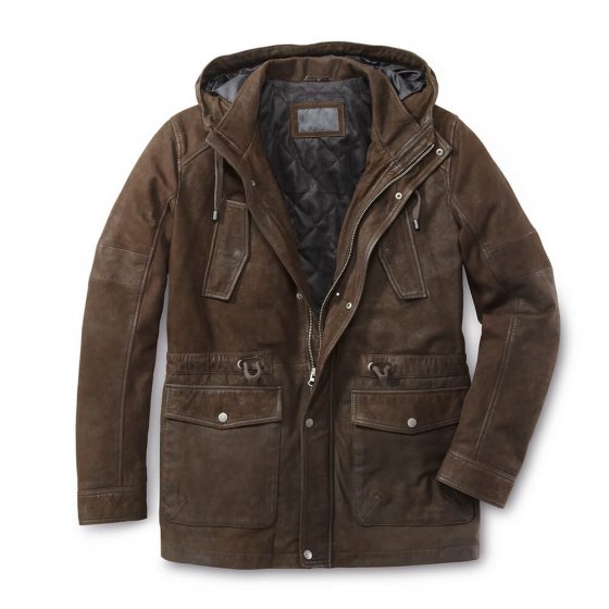 Leren parka 