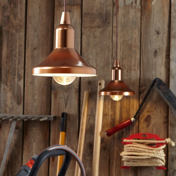 Draadloze lampen in koper-look Set van 2 stuks