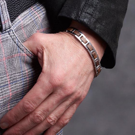 Magnetische armband met houten kern 