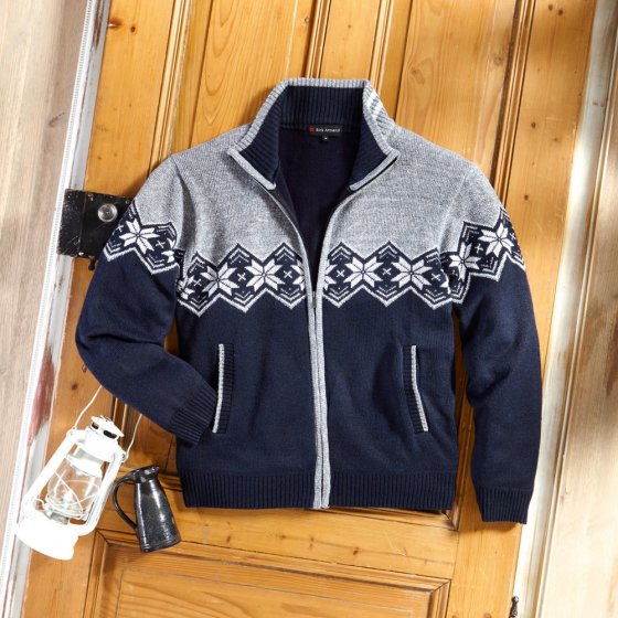 Gebreid vest in Noorse stijl 