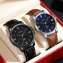 Herenhorloge met zwarte leren band - 3