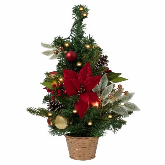 Versierde kerstboom met ledverlichting 