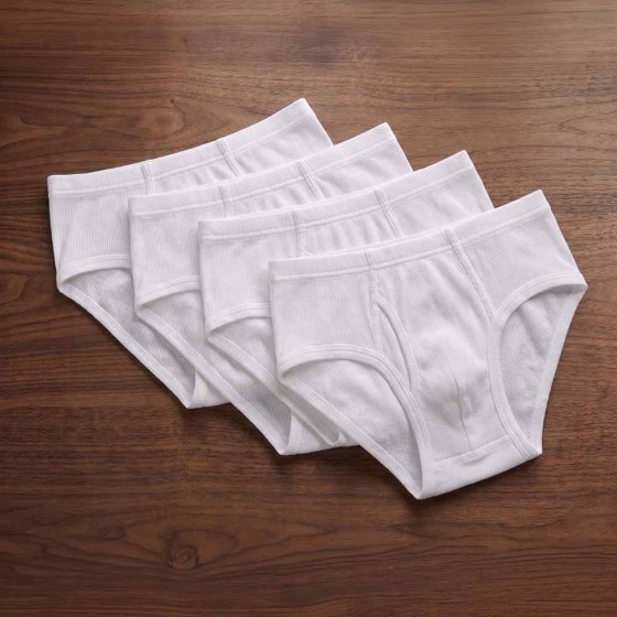 Fijne rib slips 9 (3XL) | Wit