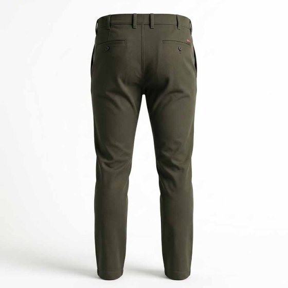 Katoenen broek met elastische tailleband 58 | Donkergroen
