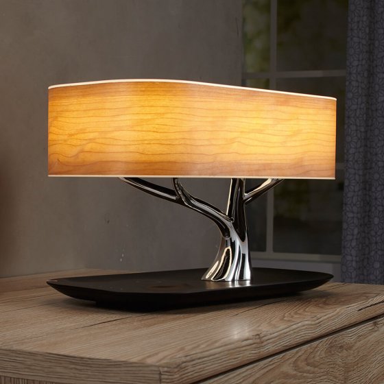 Kersenhouten lamp in schors-look 