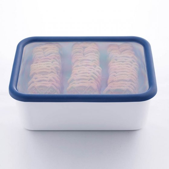 Emaillen ovenschaal met deksel