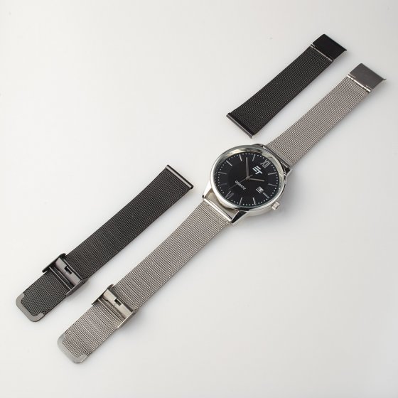 UW CADEAU: MILANESEHORLOGE MET VERWISSELBAAR HORLOGEBANDJE