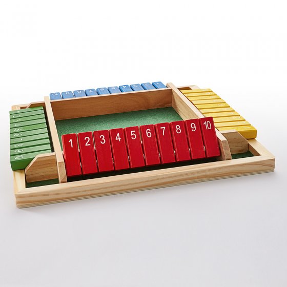 Shut the box voor vier in kleur 